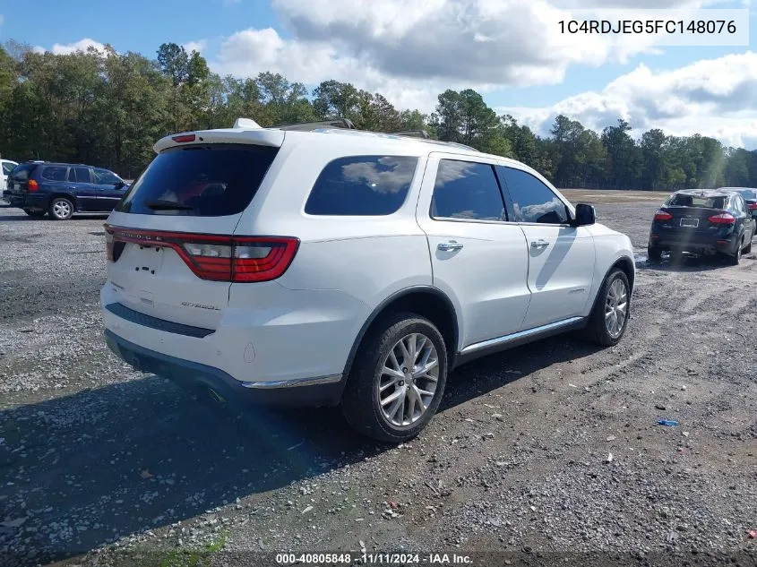 1C4RDJEG5FC148076 2015 Dodge Durango Citadel