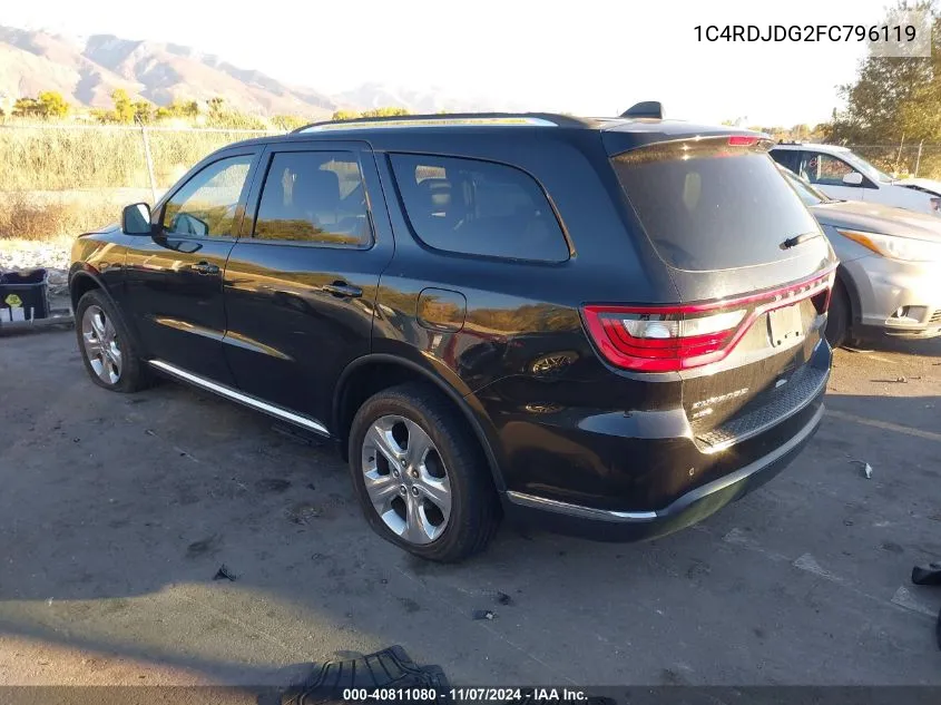 2015 Dodge Durango Limited VIN: 1C4RDJDG2FC796119 Lot: 40811080