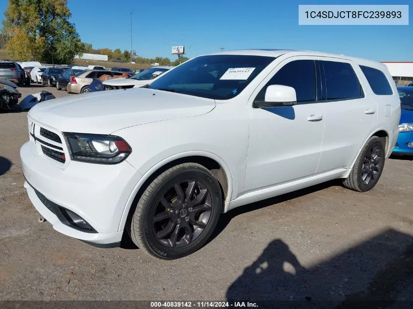 2015 Dodge Durango R/T VIN: 1C4SDJCT8FC239893 Lot: 40839142