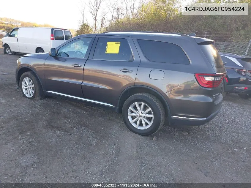 1C4RDJAG6FC954224 2015 Dodge Durango Sxt