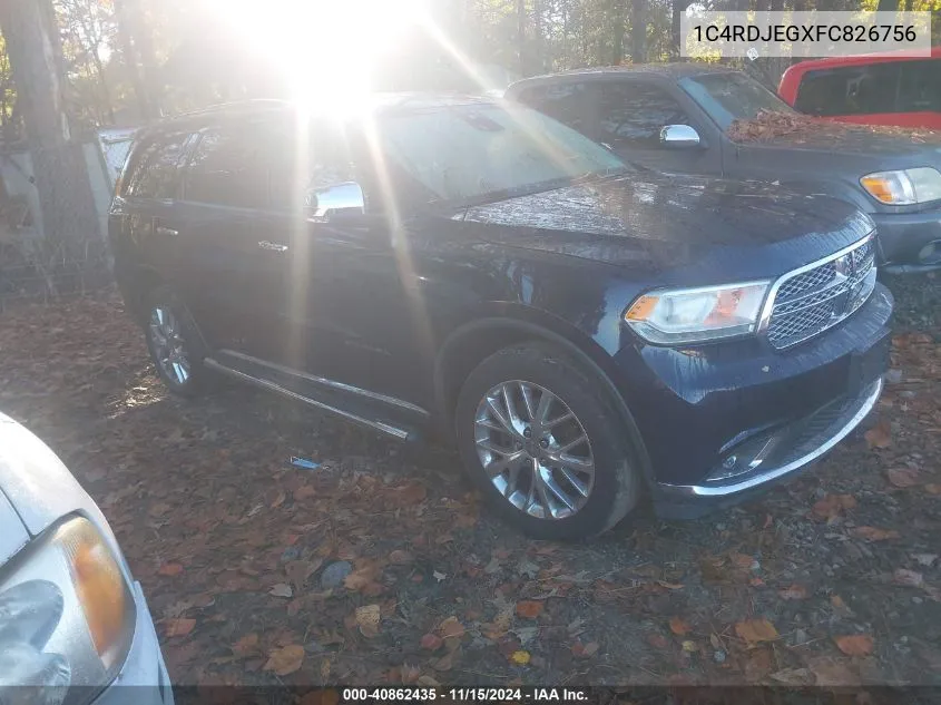 2015 Dodge Durango Citadel VIN: 1C4RDJEGXFC826756 Lot: 40862435