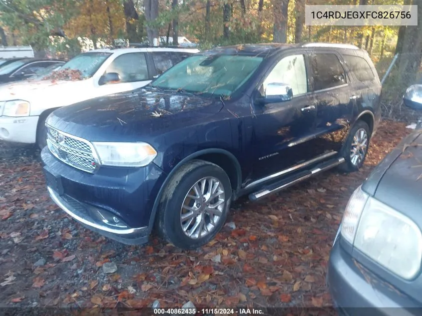 2015 Dodge Durango Citadel VIN: 1C4RDJEGXFC826756 Lot: 40862435