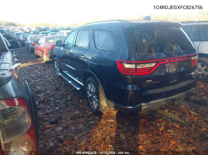 2015 Dodge Durango Citadel VIN: 1C4RDJEGXFC826756 Lot: 40862435