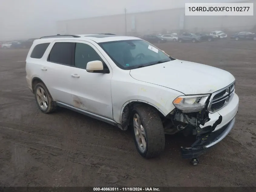 2015 Dodge Durango Limited VIN: 1C4RDJDGXFC110277 Lot: 40863511