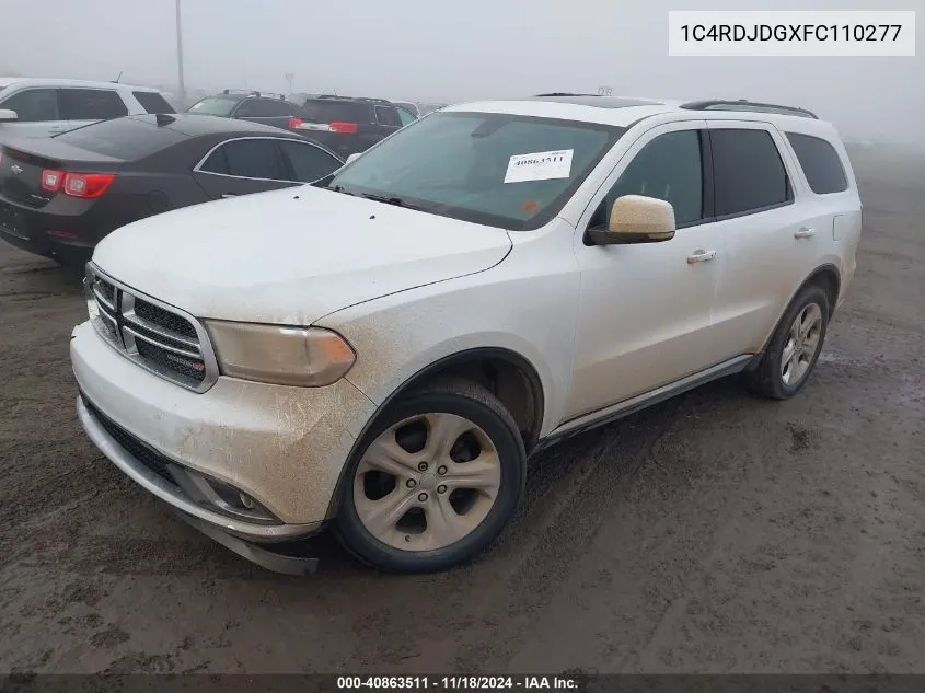 2015 Dodge Durango Limited VIN: 1C4RDJDGXFC110277 Lot: 40863511