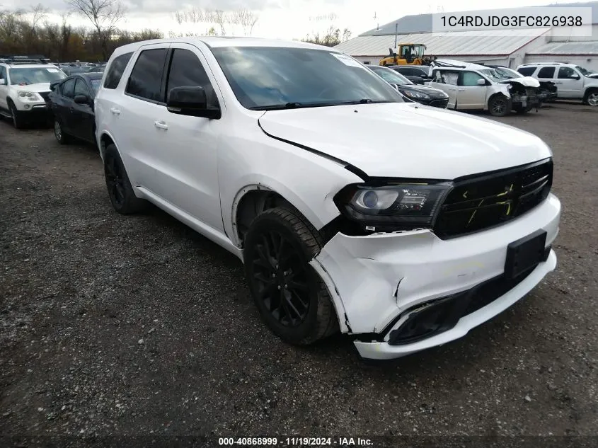 2015 Dodge Durango Limited VIN: 1C4RDJDG3FC826938 Lot: 40868999