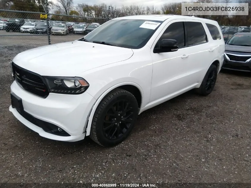 2015 Dodge Durango Limited VIN: 1C4RDJDG3FC826938 Lot: 40868999