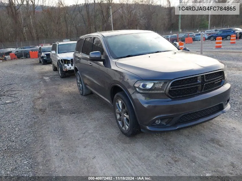 2015 Dodge Durango Sxt VIN: 1C4RDJAG4FC784865 Lot: 40872452