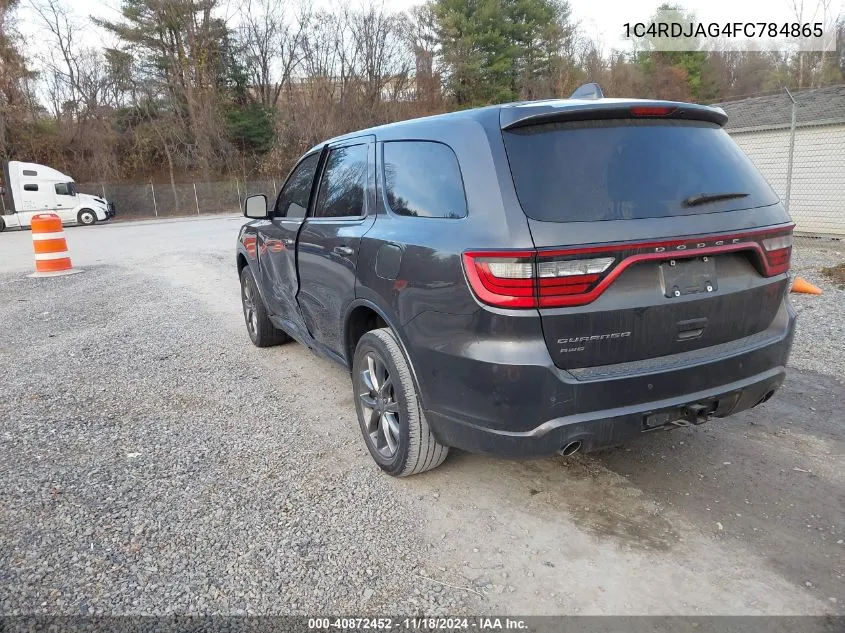 2015 Dodge Durango Sxt VIN: 1C4RDJAG4FC784865 Lot: 40872452