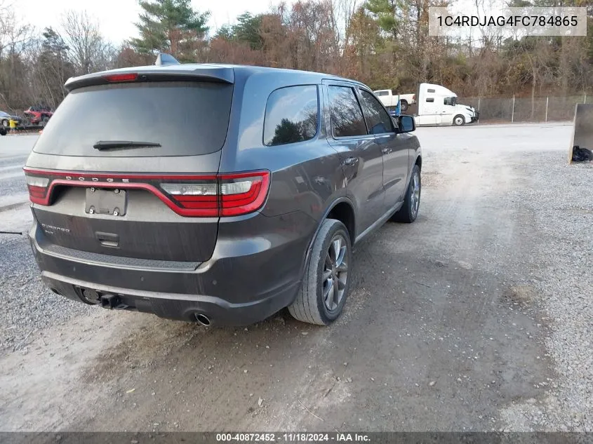 2015 Dodge Durango Sxt VIN: 1C4RDJAG4FC784865 Lot: 40872452