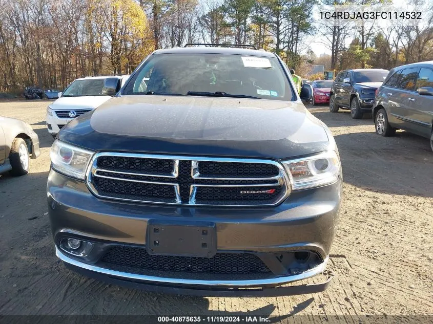 2015 Dodge Durango Sxt VIN: 1C4RDJAG3FC114532 Lot: 40875635