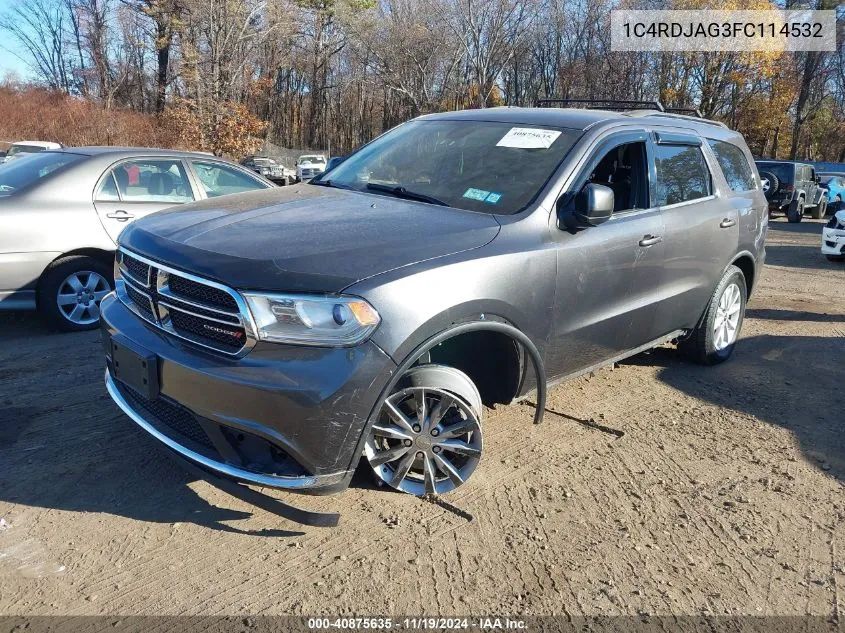 2015 Dodge Durango Sxt VIN: 1C4RDJAG3FC114532 Lot: 40875635