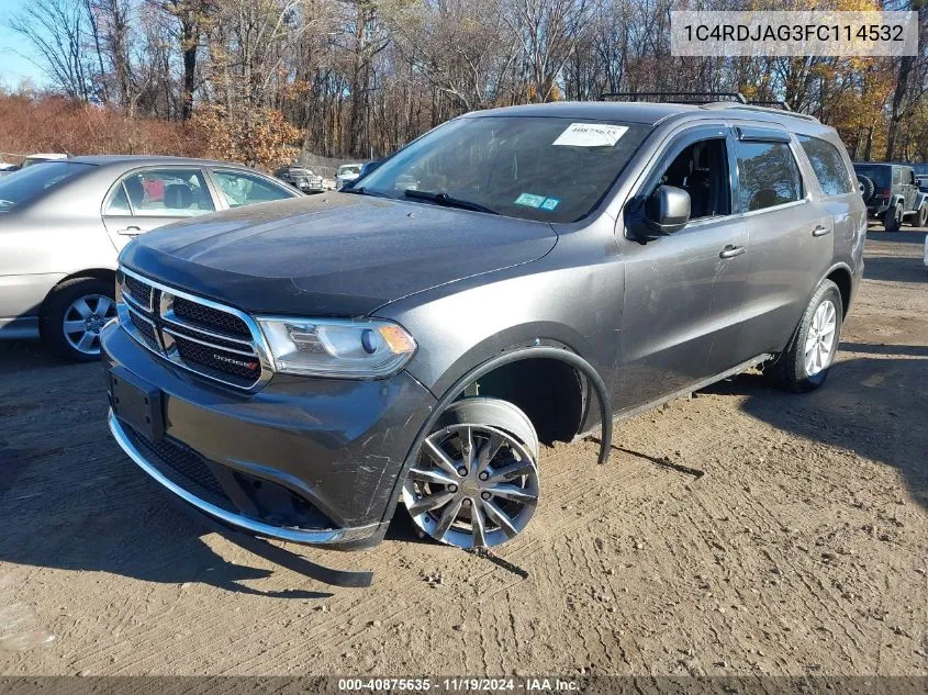 2015 Dodge Durango Sxt VIN: 1C4RDJAG3FC114532 Lot: 40875635