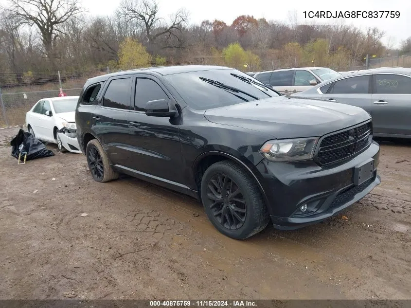 2015 Dodge Durango Sxt VIN: 1C4RDJAG8FC837759 Lot: 40875759