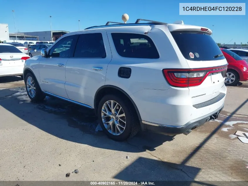 2015 Dodge Durango Citadel VIN: 1C4RDHEG4FC120228 Lot: 40902165