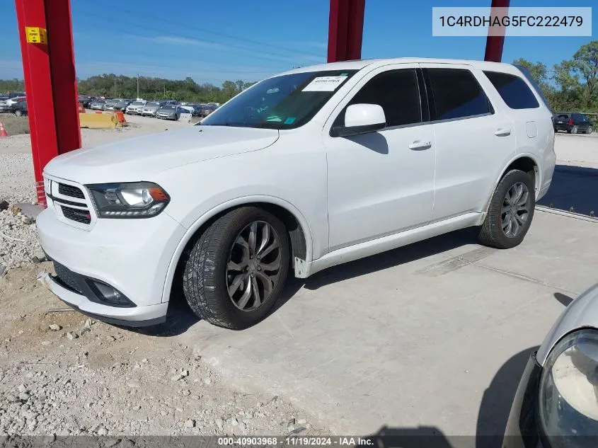 2015 Dodge Durango Sxt VIN: 1C4RDHAG5FC222479 Lot: 40903968