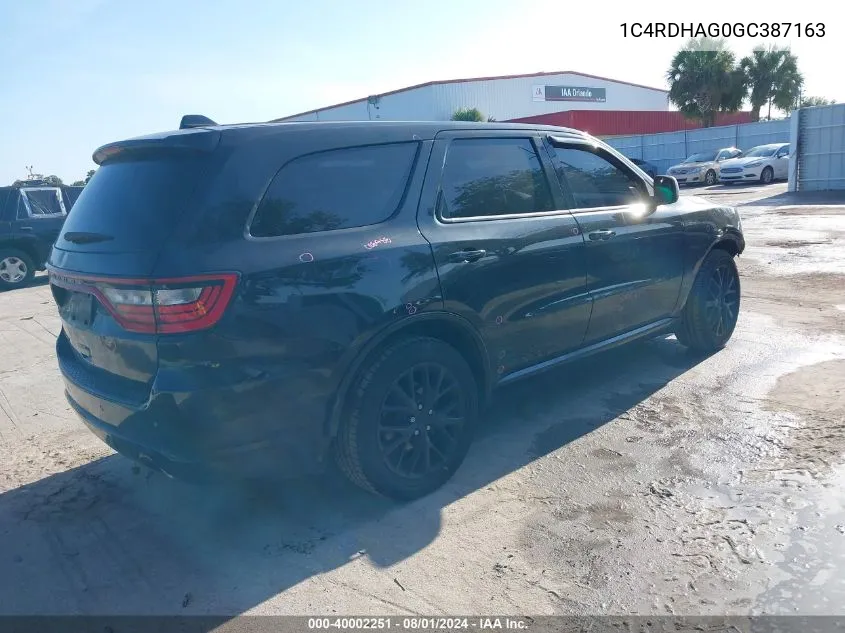 1C4RDHAG0GC387163 2016 Dodge Durango Sxt