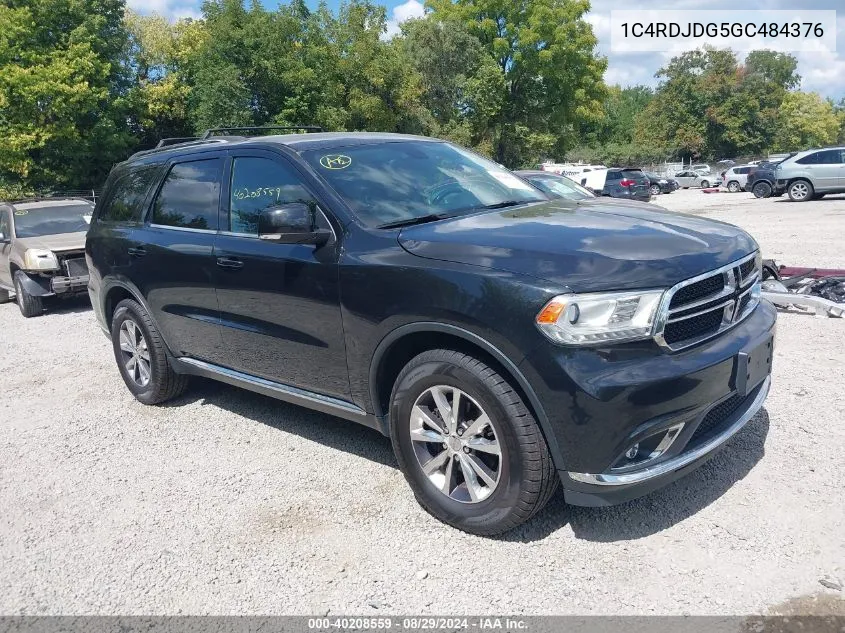 2016 Dodge Durango Limited VIN: 1C4RDJDG5GC484376 Lot: 40208559