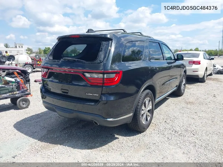 2016 Dodge Durango Limited VIN: 1C4RDJDG5GC484376 Lot: 40208559