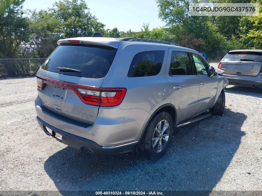 2016 Dodge Durango Limited VIN: 1C4RDJDG9GC437576 Lot: 40310324