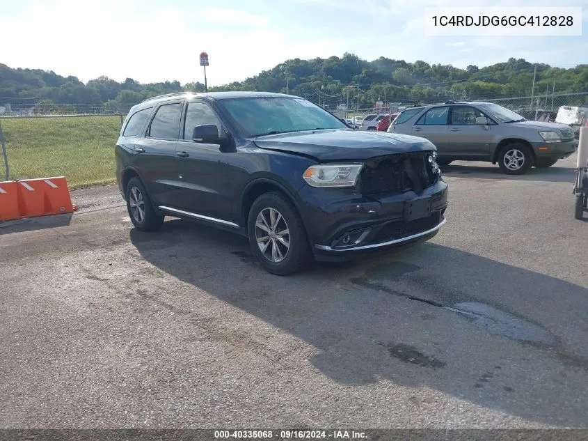 2016 Dodge Durango Limited VIN: 1C4RDJDG6GC412828 Lot: 40335068