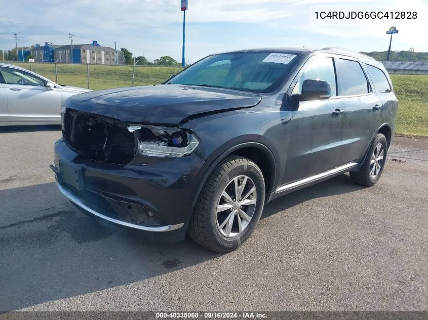 2016 Dodge Durango Limited VIN: 1C4RDJDG6GC412828 Lot: 40335068