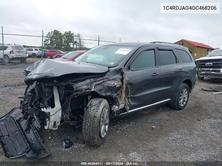 2016 Dodge Durango Sxt VIN: 1C4RDJAG4GC468206 Lot: 40364311