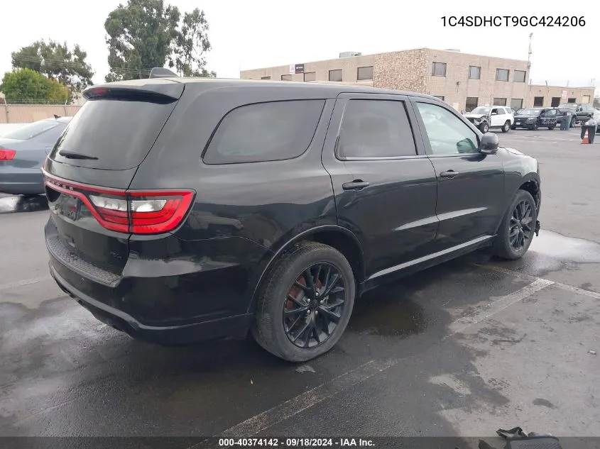 2016 Dodge Durango R/T VIN: 1C4SDHCT9GC424206 Lot: 40374142