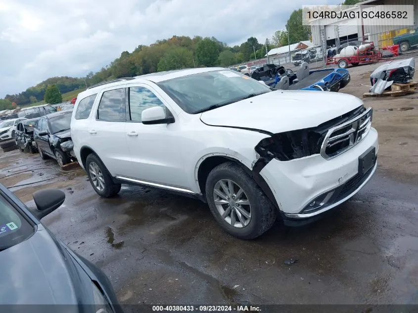 2016 Dodge Durango Sxt VIN: 1C4RDJAG1GC486582 Lot: 40380433