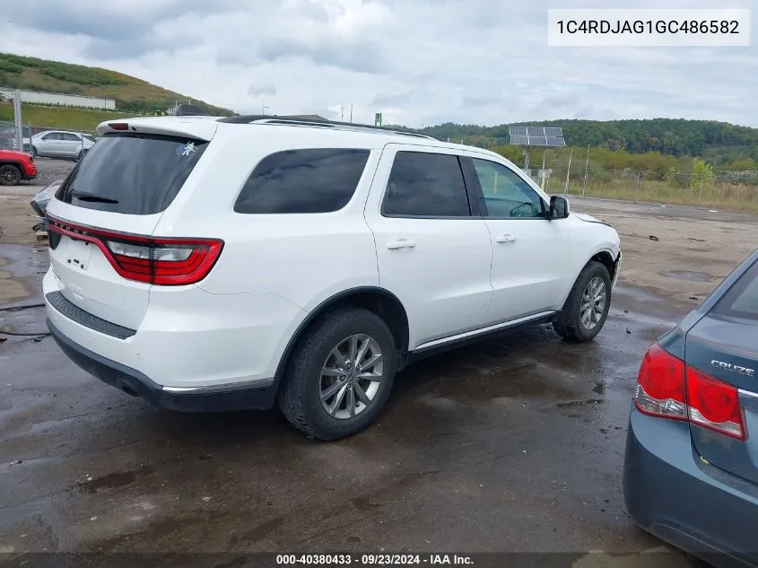 1C4RDJAG1GC486582 2016 Dodge Durango Sxt