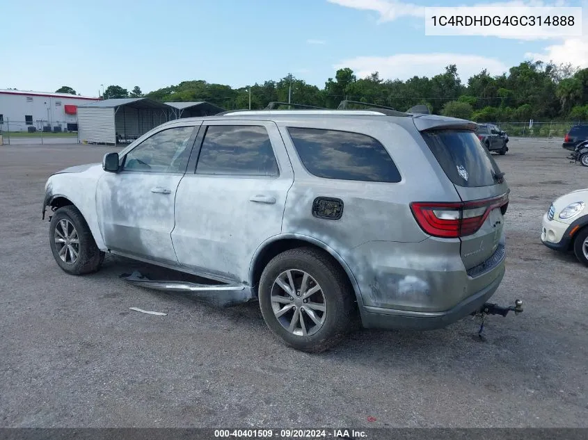 1C4RDHDG4GC314888 2016 Dodge Durango Limited