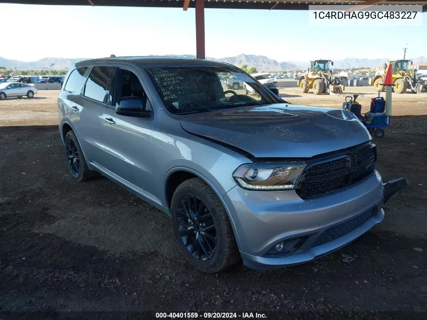 2016 Dodge Durango Sxt VIN: 1C4RDHAG9GC483227 Lot: 40401559