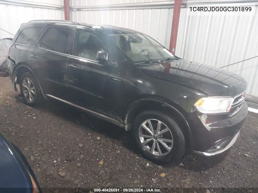 2016 Dodge Durango Limited VIN: 1C4RDJDG0GC301899 Lot: 40426591