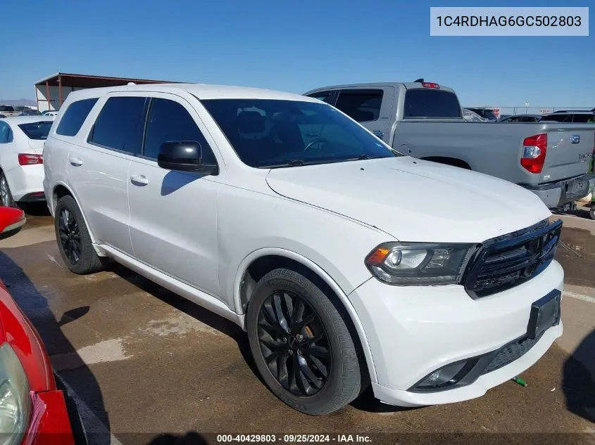 1C4RDHAG6GC502803 2016 Dodge Durango Sxt