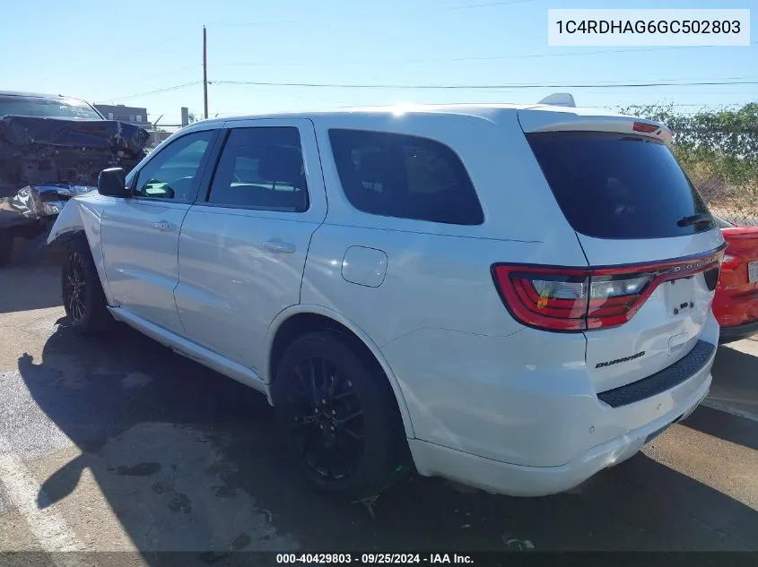 1C4RDHAG6GC502803 2016 Dodge Durango Sxt