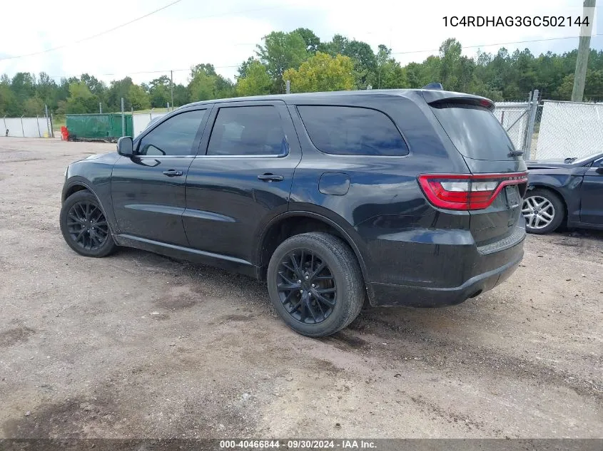 1C4RDHAG3GC502144 2016 Dodge Durango Sxt