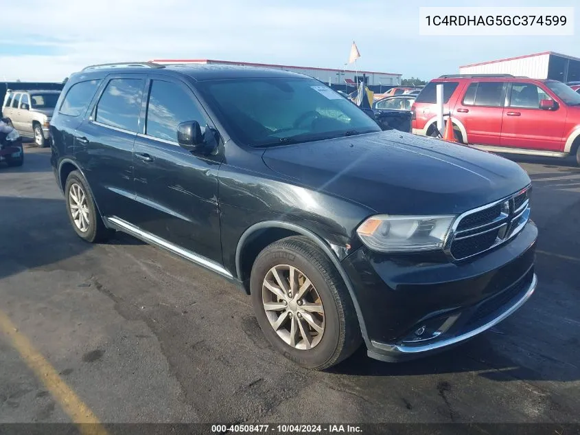 1C4RDHAG5GC374599 2016 Dodge Durango Sxt