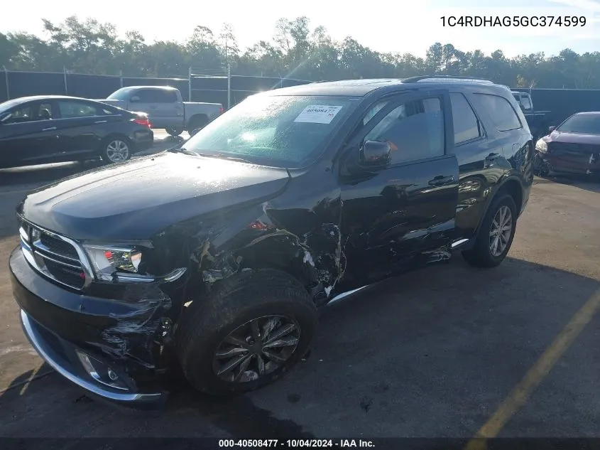 1C4RDHAG5GC374599 2016 Dodge Durango Sxt