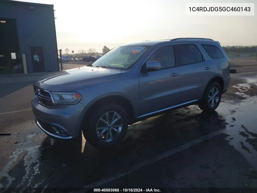 2016 Dodge Durango Limited VIN: 1C4RDJDG5GC460143 Lot: 40583068