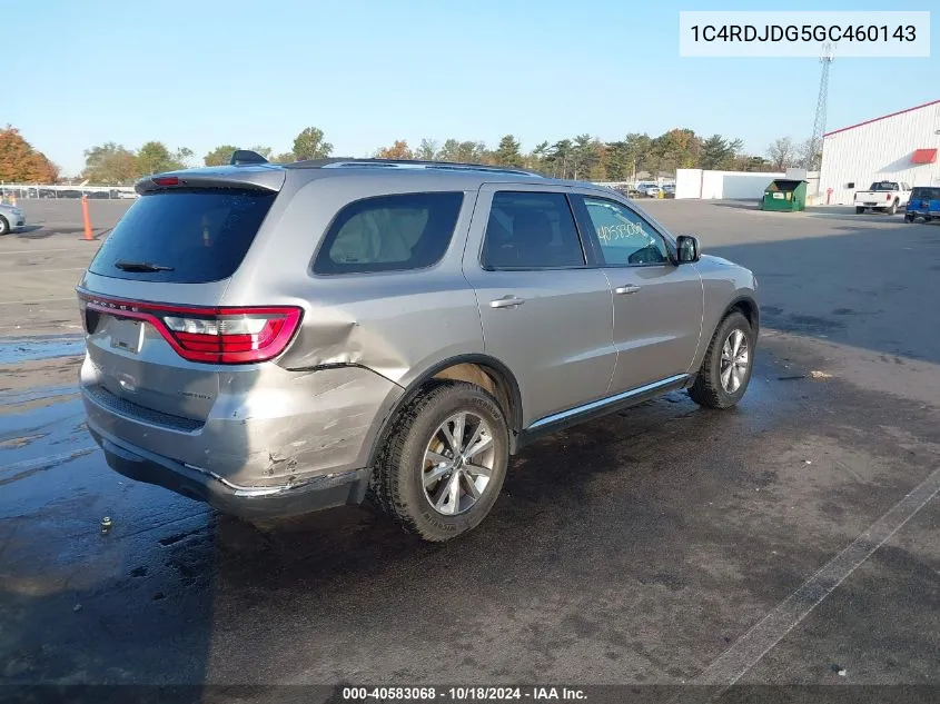 2016 Dodge Durango Limited VIN: 1C4RDJDG5GC460143 Lot: 40583068