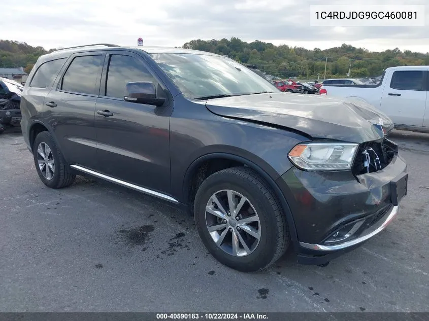 2016 Dodge Durango Limited VIN: 1C4RDJDG9GC460081 Lot: 40590183