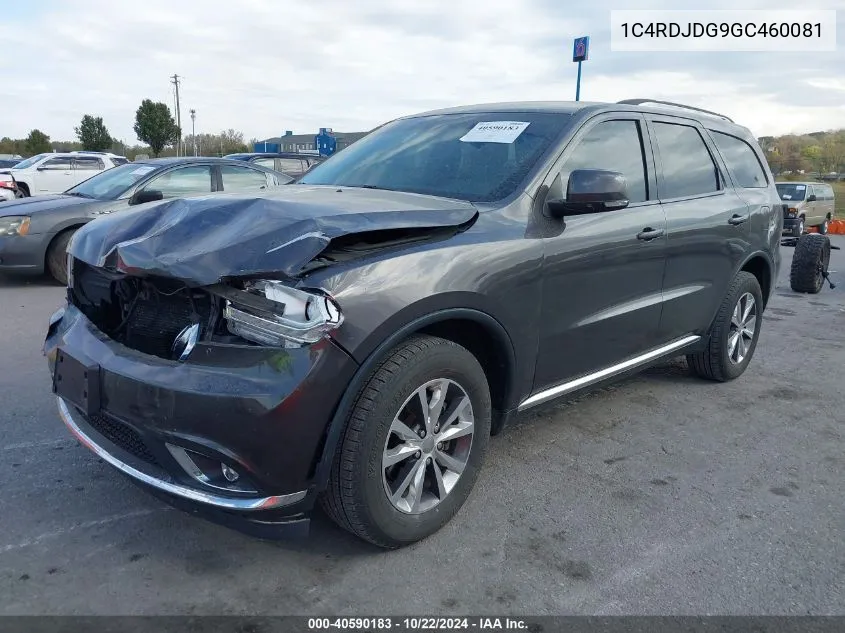 2016 Dodge Durango Limited VIN: 1C4RDJDG9GC460081 Lot: 40590183