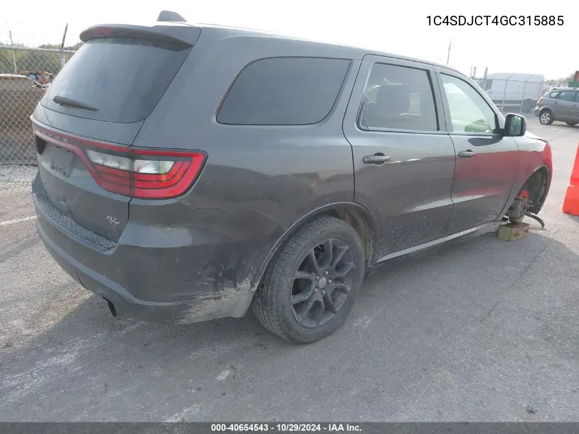 1C4SDJCT4GC315885 2016 Dodge Durango R/T