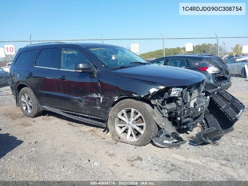 2016 Dodge Durango Limited VIN: 1C4RDJDG9GC308754 Lot: 40658774