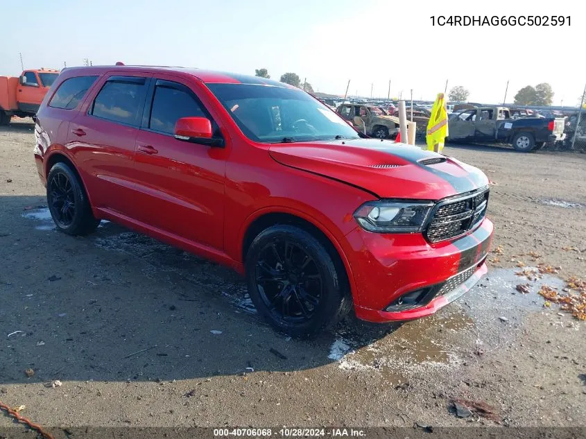 2016 Dodge Durango Sxt VIN: 1C4RDHAG6GC502591 Lot: 40706068