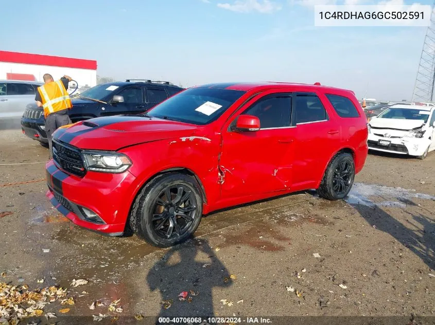 2016 Dodge Durango Sxt VIN: 1C4RDHAG6GC502591 Lot: 40706068