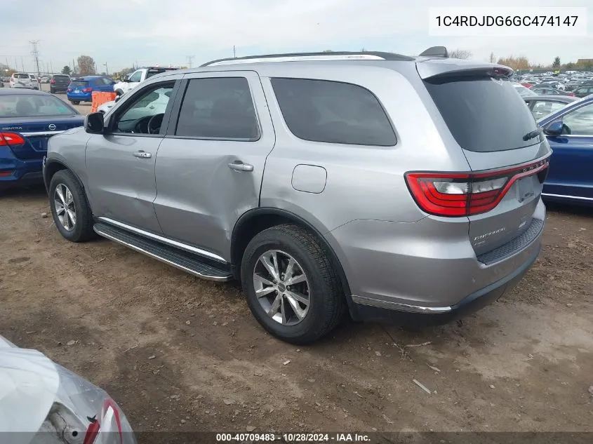 1C4RDJDG6GC474147 2016 Dodge Durango Limited