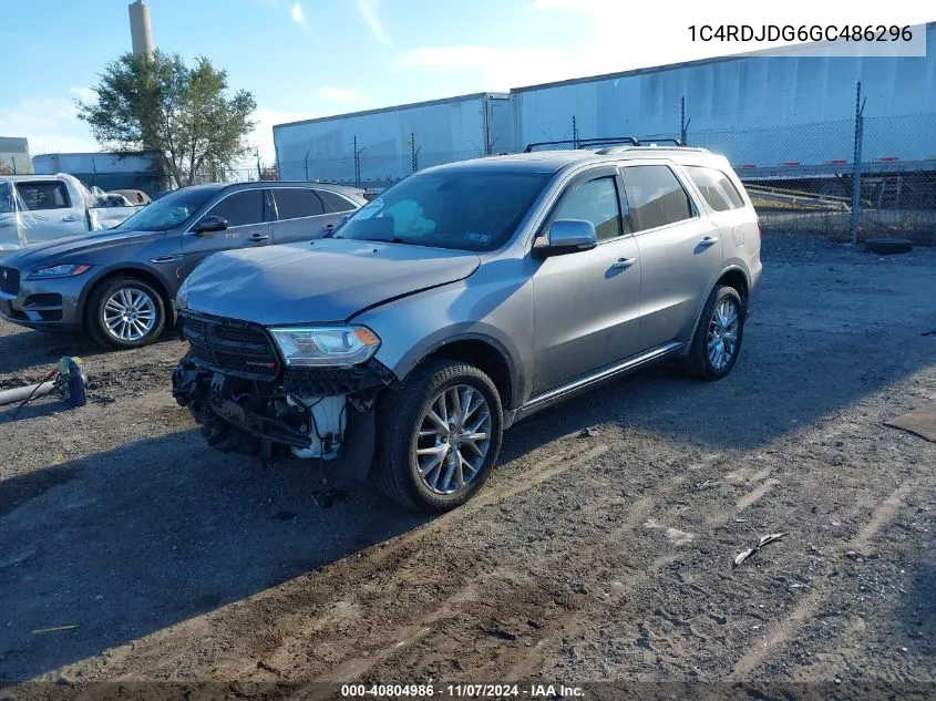 2016 Dodge Durango Limited VIN: 1C4RDJDG6GC486296 Lot: 40804986