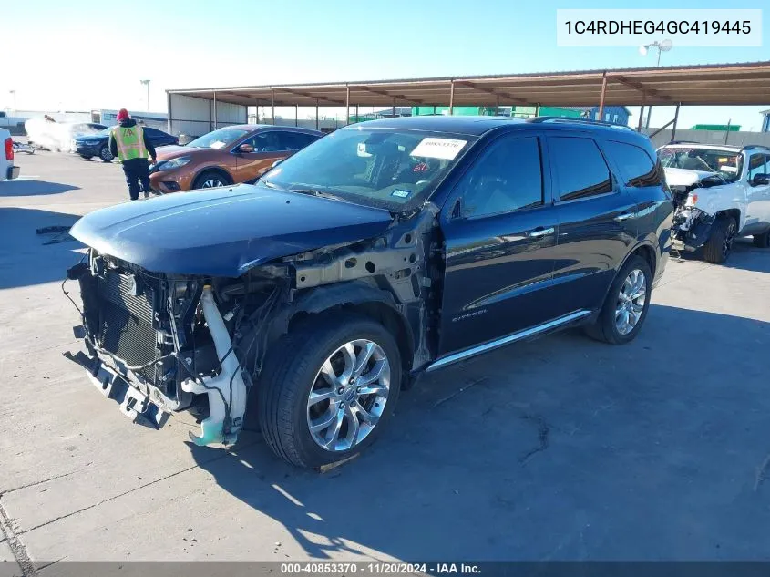 2016 Dodge Durango Citadel VIN: 1C4RDHEG4GC419445 Lot: 40853370