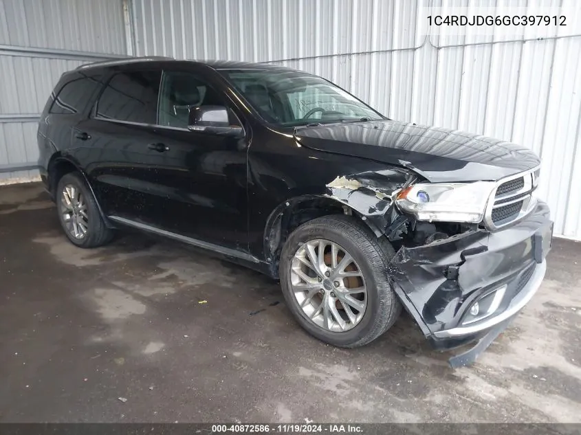 2016 Dodge Durango Limited VIN: 1C4RDJDG6GC397912 Lot: 40872586